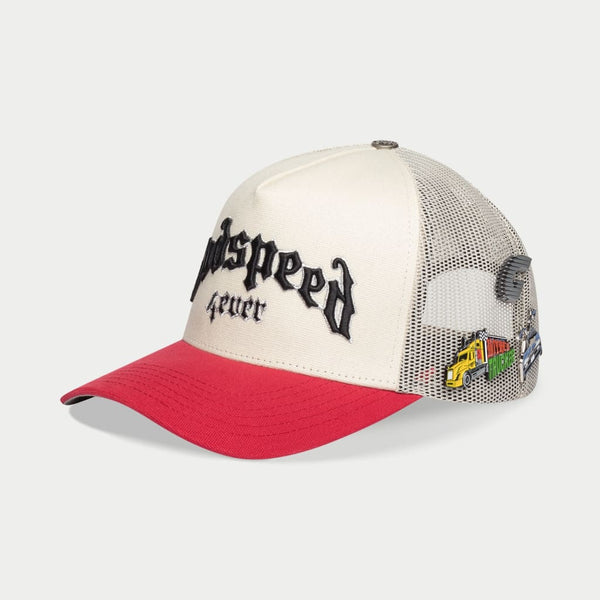 GS FOREVER TRUCKER HAT (White/Red) - GODSPEED NEW YORK