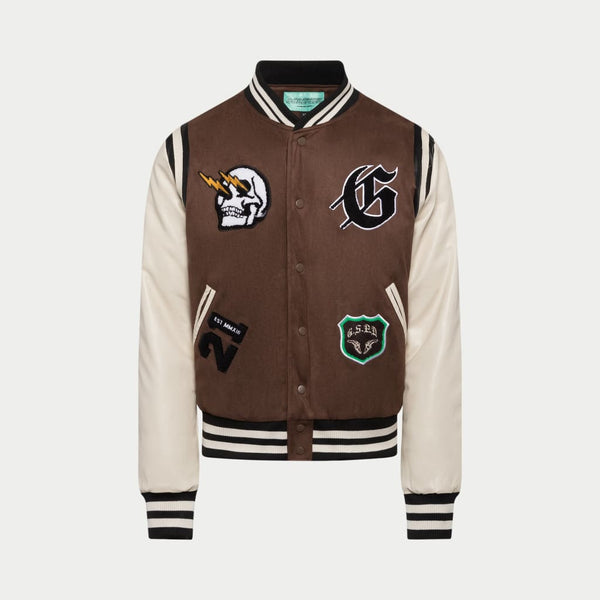 Cream varsity outlet jacket