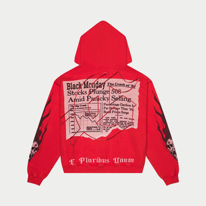 Black Monday Hoodie (Red Wash) - T-Shirt