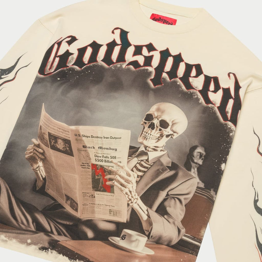 Black Monday Long Sleeve (Bone) - T-Shirt