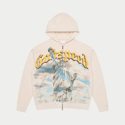 Chrome Liberty Zip Hoodie (Bone) - HOODIE