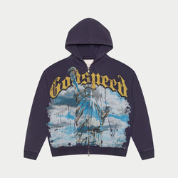 Chrome Liberty Zip Hoodie (Navy) - HOODIE