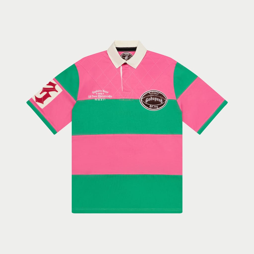 GODSPEED NEW YORK - Classic Field Rugby Shirt (PINK GREEN)