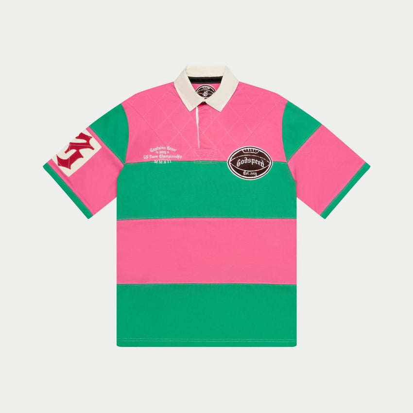 Classic Field Rugby Shirt (PINK GREEN)