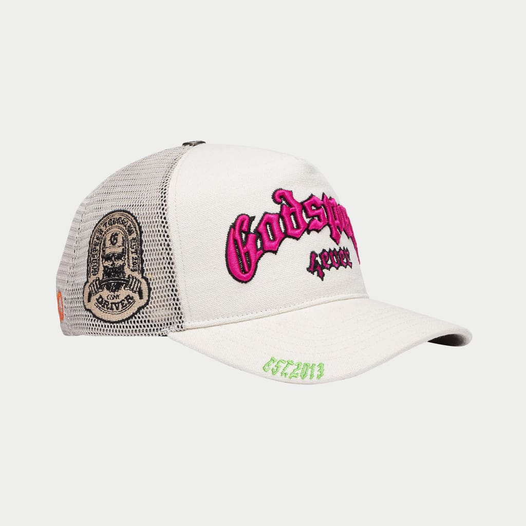 GODSPEED NEW YORK - GS Forever Trucker Hat (White/Fuchsia)
