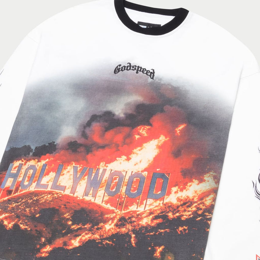 Hollywood Inferno Thermal LS (White/Blk) - T-Shirt