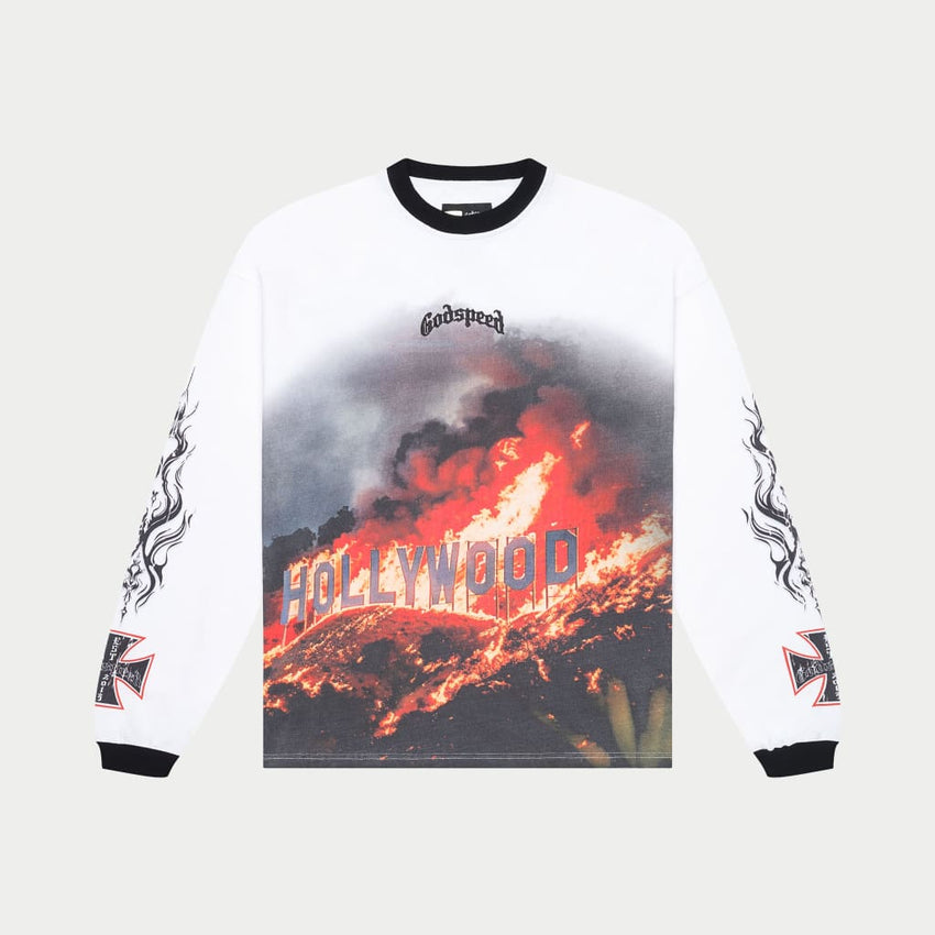 Hollywood Inferno Thermal LS (White/Blk) - T-Shirt