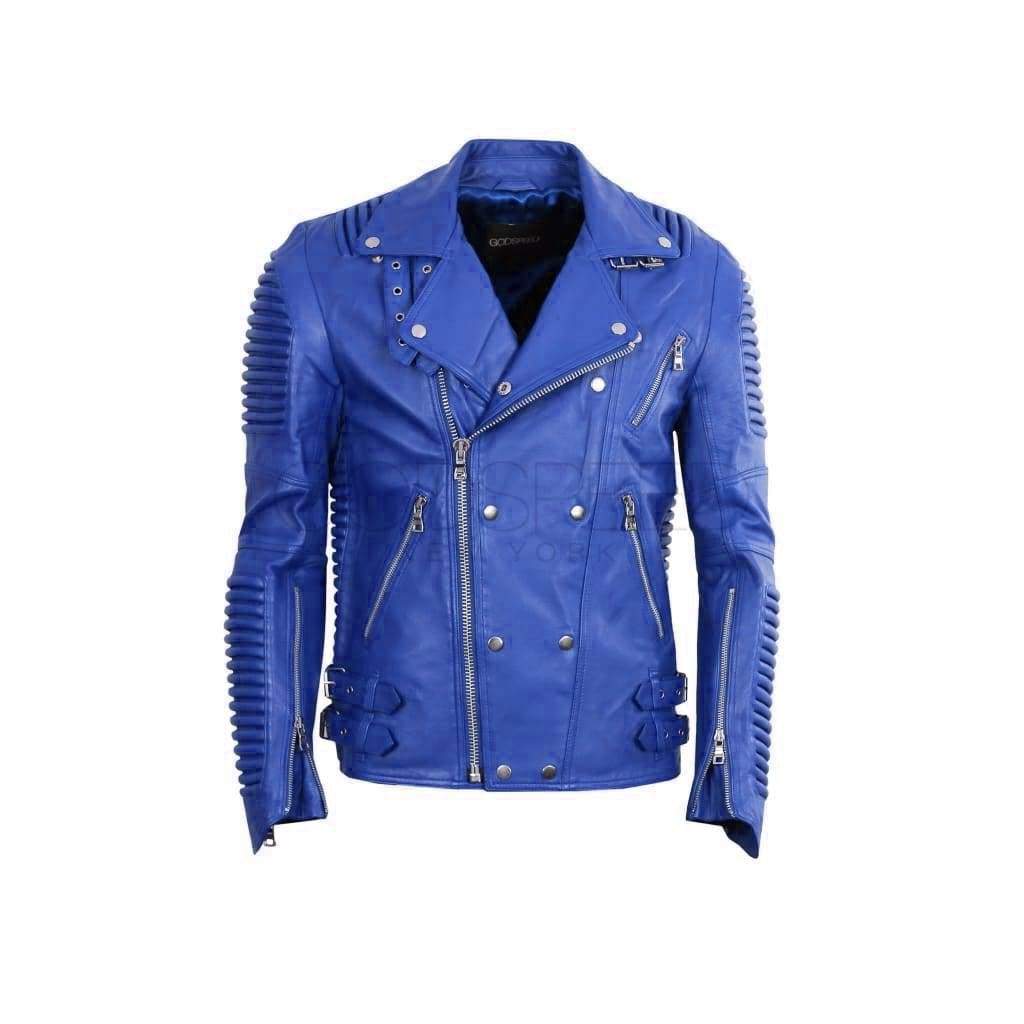 Men's Blue Night King Leather Jacket