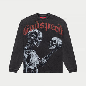 Mankind vs Ai Long Sleeve (Black Wash) - T-Shirt