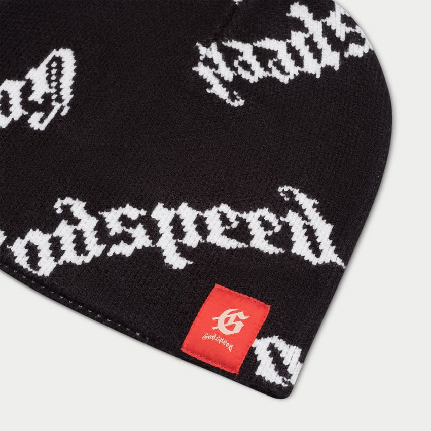 OG logo Beanie (BLACK WHITE) - BLACK - HAT