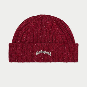 Og Logo Emblem Beanie (Burgundy Speckle) - Burgundy - HAT