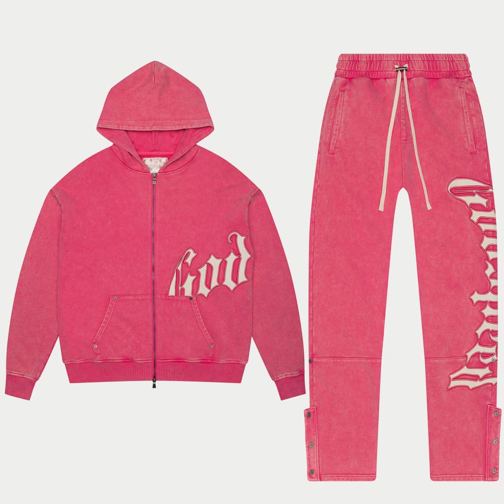 GODSPEED NEW YORK OG Logo Sweatsuit StarDust Pink Washed