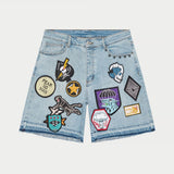 Patchwork Denim Shorts - SHORTS