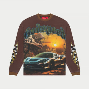 Sunset Drift Long Sleeve (Mocha) - T-Shirt