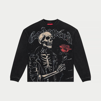 Valentine Long Sleeve (Black Wash) - T-Shirt