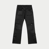 Wax Flare Premium Cargo Pants (Black) - CARGO PANTS